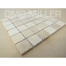 Mosaïque Travertin Light 48x48 sur trame de 30x30x1cm - DMCmiller