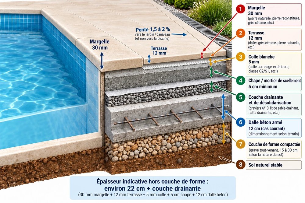Margelles de piscine en travertin | DMC Miller