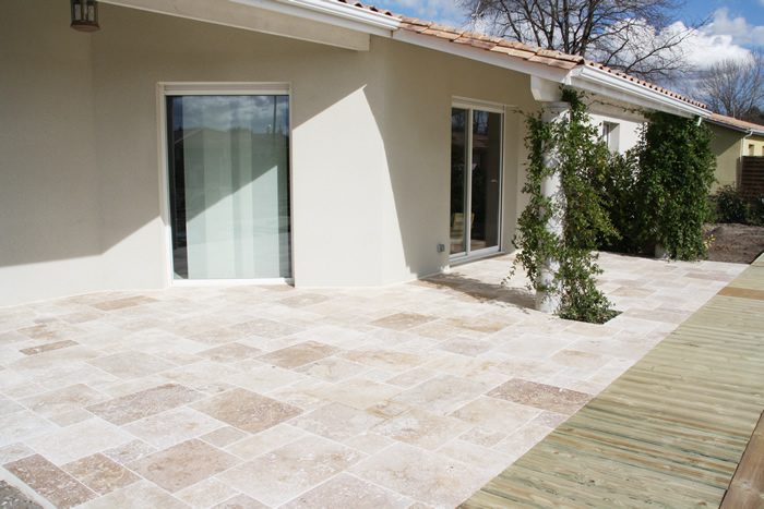 travertin mixte dallage exterieur terrasse